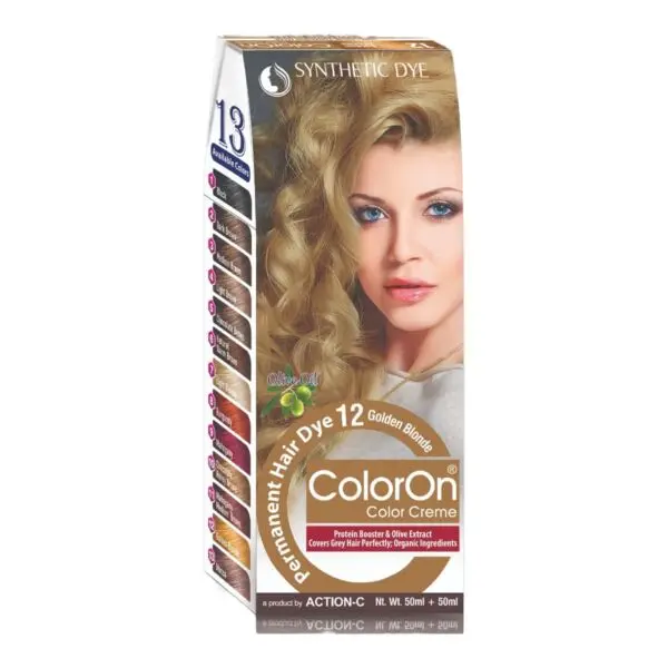 Coloron Permanent Hair Color #12 (Golden Blonde) – Trynow.pk