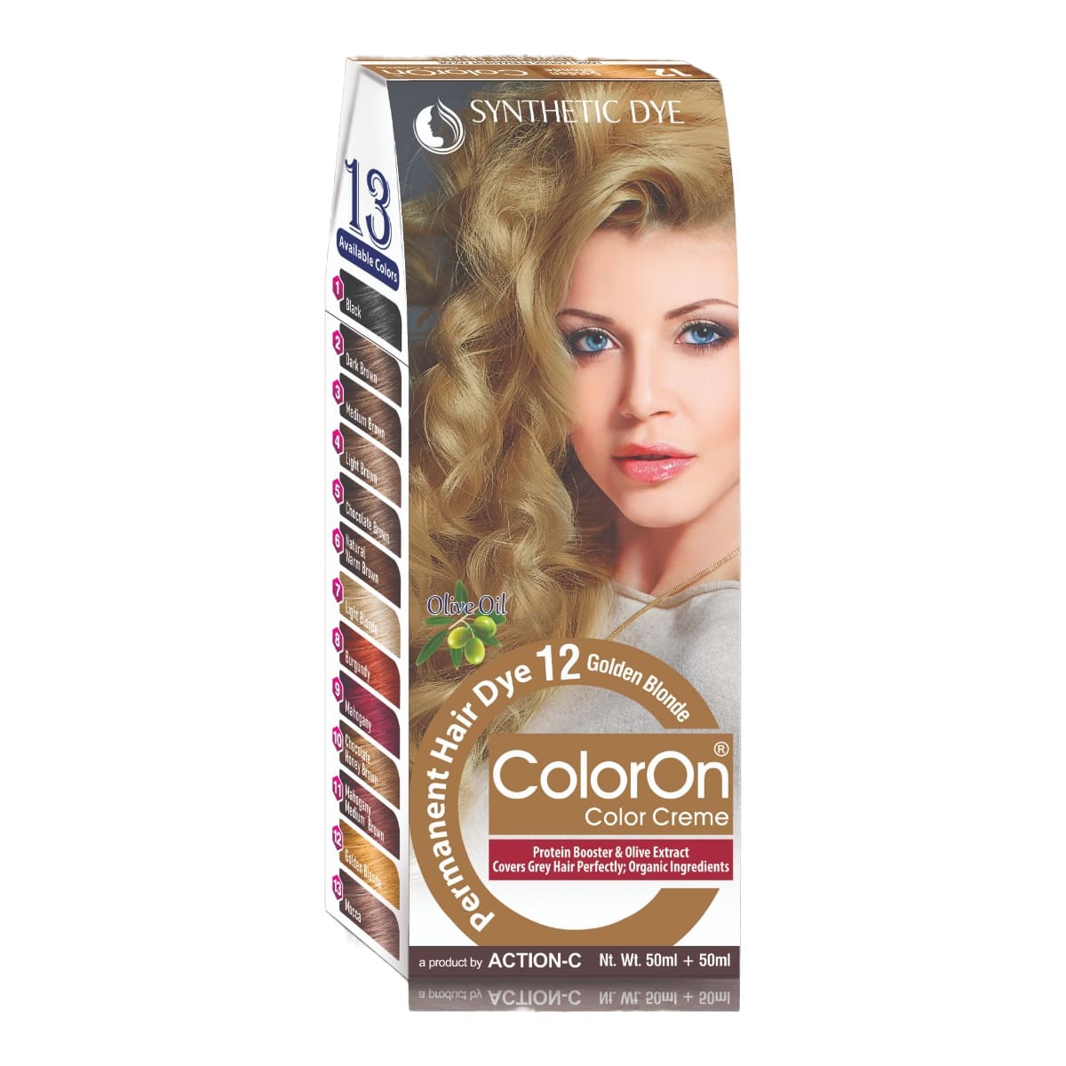 Coloron Permanent Hair Color #12 (Golden Blonde) – 