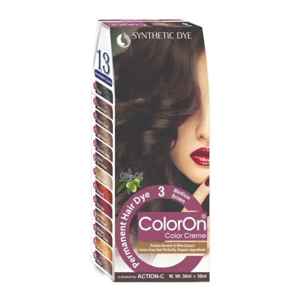 Coloron Permanent Hair Dye #3 (Medium Brown)