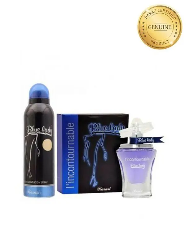 Rasasi Blue For Men Incontourable Perfume +Bodyspray