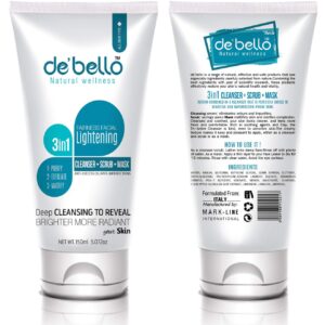 Debello Bright & Fair 3in1 Face Wash Mask & Scrub (150ml)