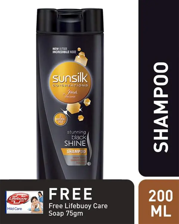 Free Lifebouy Care Soap with Sunsilk Black Shine Shampoo 200 ml