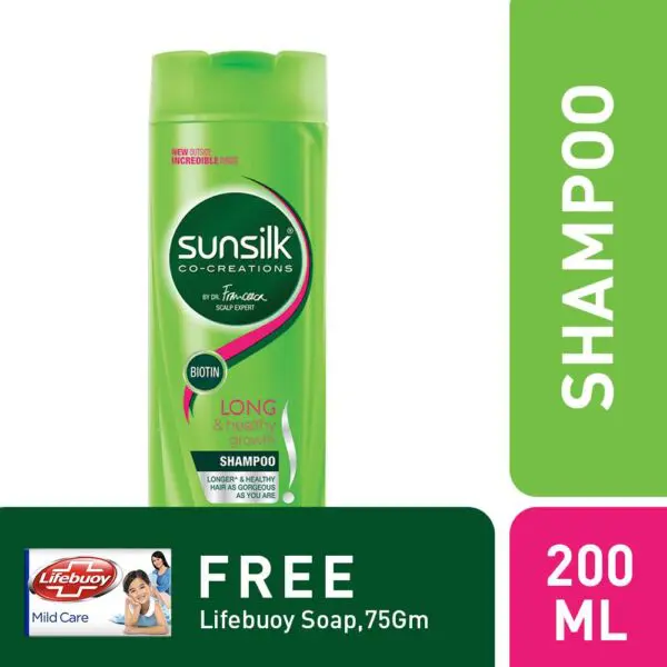 Free Lifebouy Soap with Sunsilk Long & Healthy Shampoo 200ml