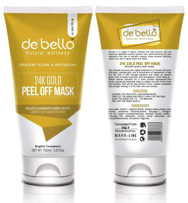 Debello Bright & Fair 24K Gold Peel Off Mask (150ml)