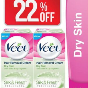 Veet Pack Of 2 - Silk & Fresh Cream For Dry Skin - 100gm