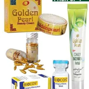 Pack Of 4 - Golden Pearl Cream, Face Wash Bio Cos Whitening Serum