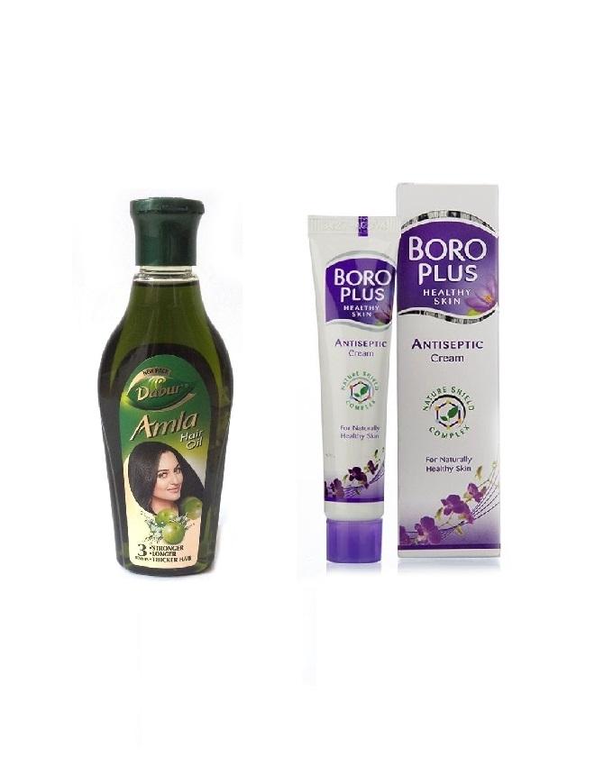 Dabur Amla Hair Oil With Boroplus Antiseptic Cream 2Pcs – 