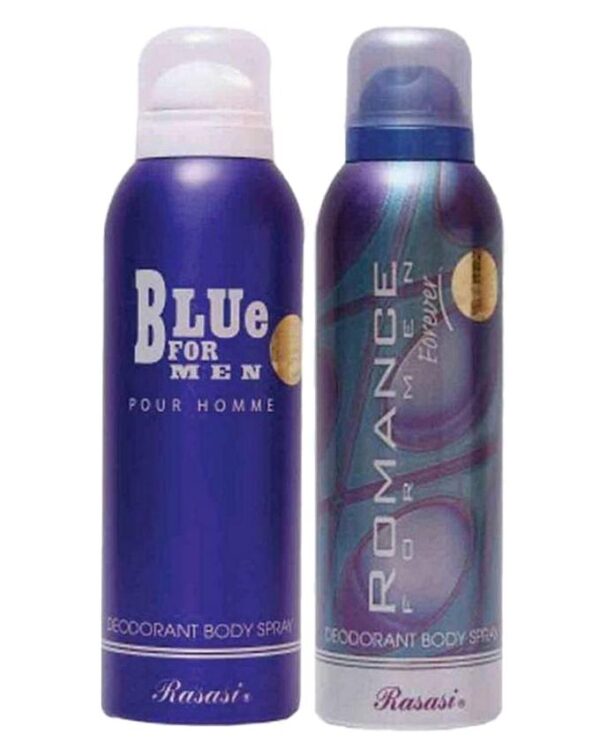 Pack of 2 Blue For Men+Romance Bodyspray