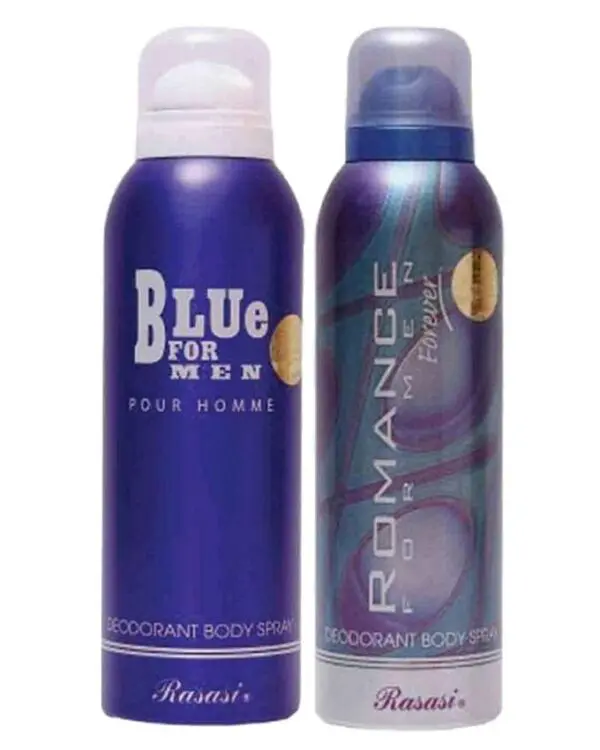 Pack of 2 Blue For Men+Romance Bodyspray