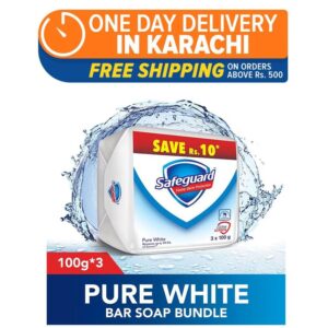 Safeguard Pure White Bar Soap 100gm (Bundle of 3)