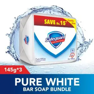 Safeguard Pure White Bar Soap 145gm (Bundle of 3)