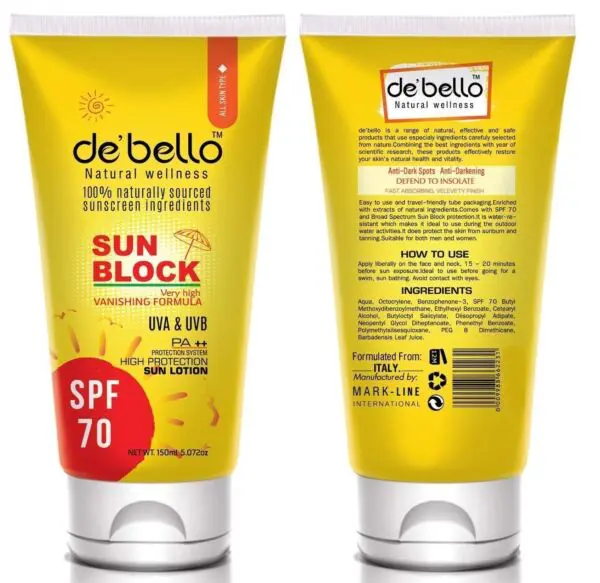 Debello Bright & Fair Sunblock (150ml)