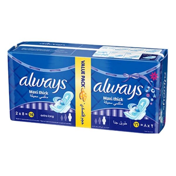 Always Pads Maxi Thick Extra Long 16Pc Pack