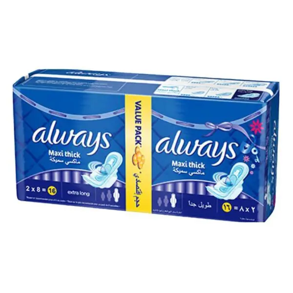 Always Pads Maxi Thick Extra Long 16Pc Pack – Trynow.pk