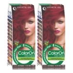 Coloron Permanent Hair Dye #8 (Burgundy) Combo Pack