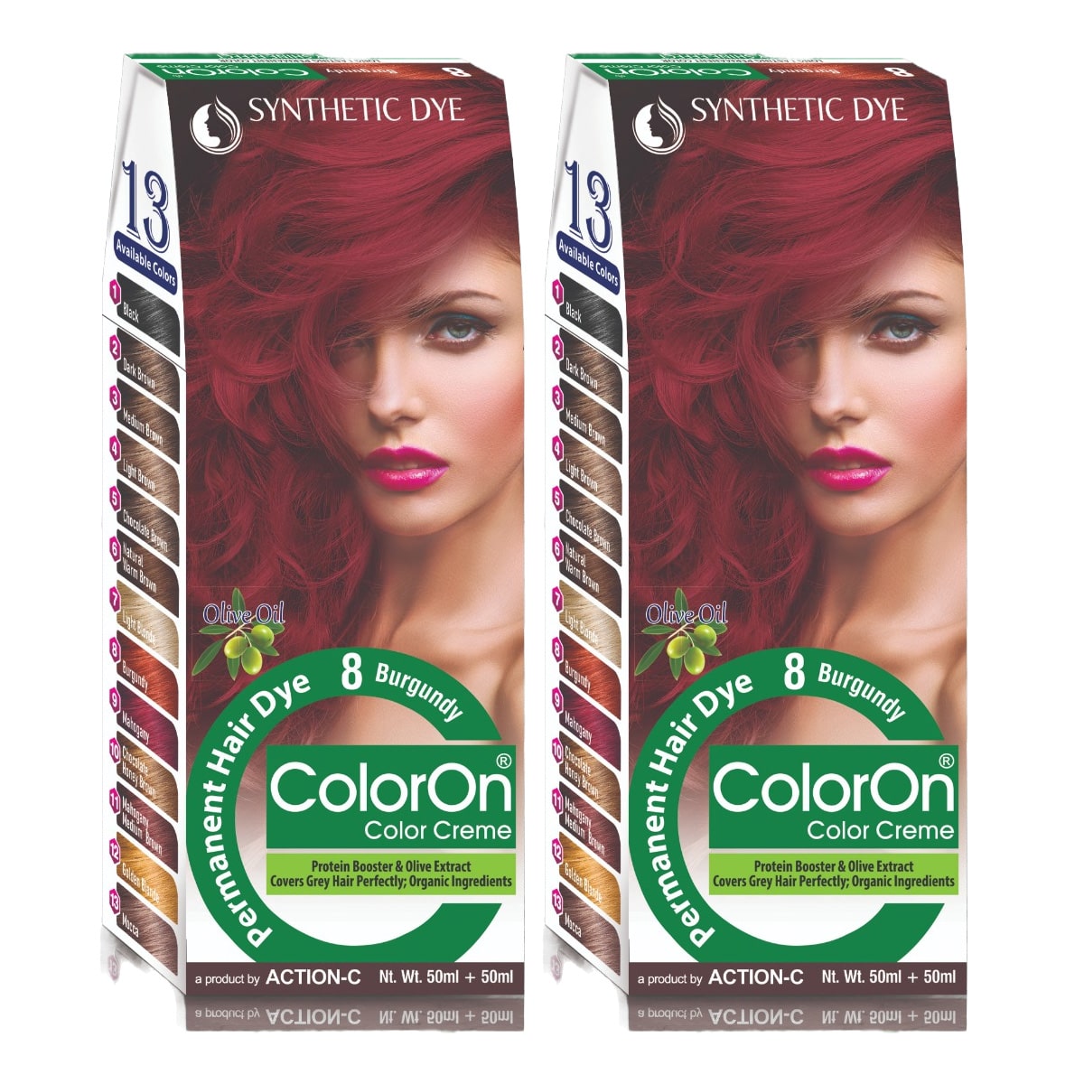 Coloron Hair Color #8 (Burgundy) Combo Pack – 
