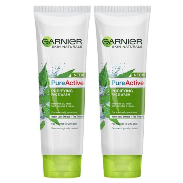 Pack of 2 Garnier Skin Naturals Pure Active Neem Purifying Face Wash 50ml