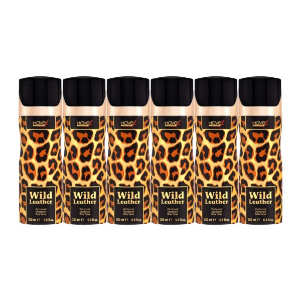 Pack of 6 Wild Leather Bodyspray