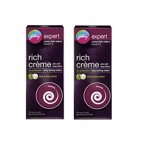 Godrej Burgundy Hair Color 2pcs (All Hair Types) Trynow.pk