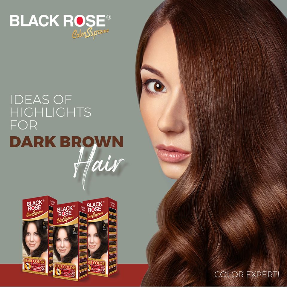 Pack of 3 Black Rose Dark Brown Hair Color – 