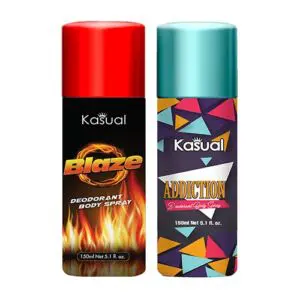 Combo of Kasual Blaze Addiction Bodyspray 150ml Rs500-min