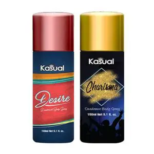 Combo of Kasual Desire Charisma Bodyspray 150ml Rs500-min