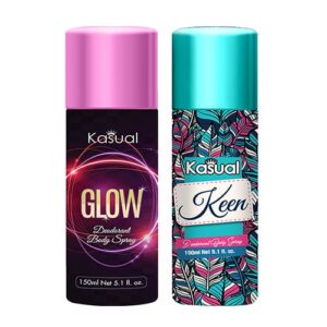 Combo of Kasual Glow Keen Bodyspray 150ml Rs500-min
