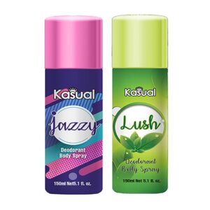 Combo of Kasual Jazzy Lush Bodyspray 150ml Rs500-min