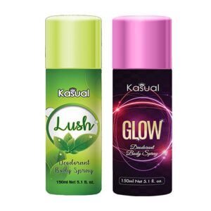 Combo of Kasual Lush, Glow Bodyspray 150ml Rs500-min
