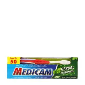Medicam Herbal Freshness Tooth Paste Brush Pack 150gm