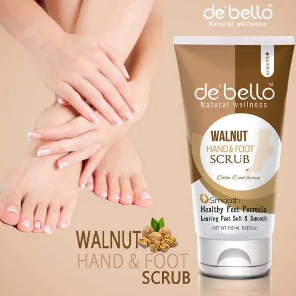 Debello Walnut Hand & Foot Scrub (150ml)
