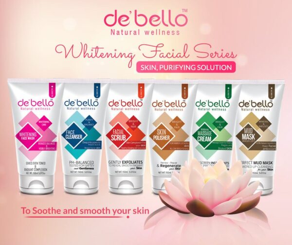 Debello Whitening Facial Kit (150ml Each) Pack of 6