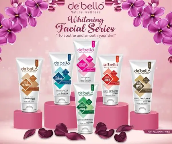 Debello Whitening Facial Series Kit (150ml Each) Pack of 6