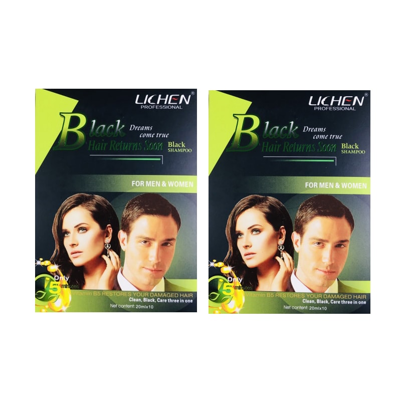 Lichen Black Shampoo Hair Color Sachet Pack of 20 – 