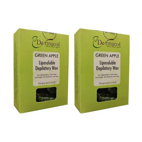 Dermacos Green Apple Depilatory Wax Beans (200gm) Pack of 2