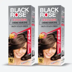 Black Rose Color Safe Hair Color Black #45 (Combo Pack)