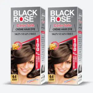 Black Rose Color Safe Hair Color Brown Black #44 (Combo Pack)