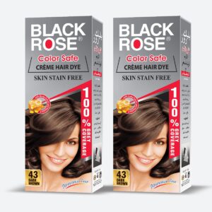 Black Rose Color Safe Hair Color Dark Brown #43 (Combo Pack)