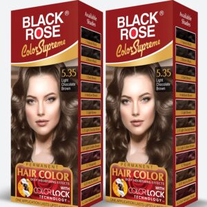 Black Rose Color Supreme Light Chocolate Brown 5.35 (Combo Pack)