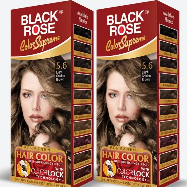 Black Rose Color Supreme Light Golden Brown 5.6 (Combo Pack)