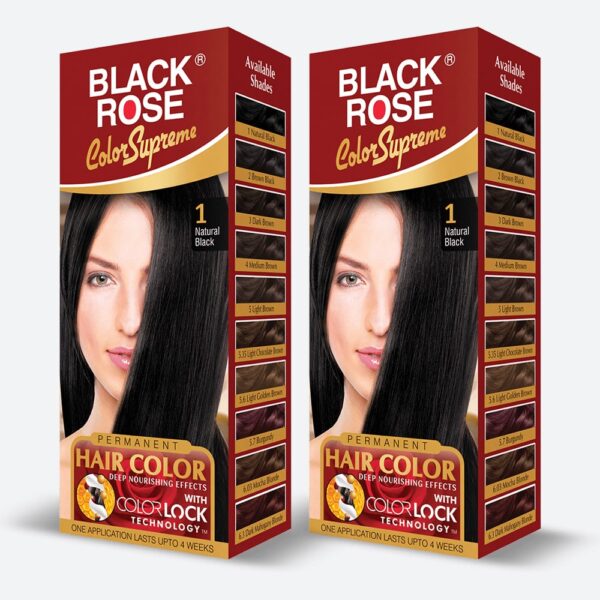 Black Rose Color Supreme Natural Black #1 (Combo Pack)