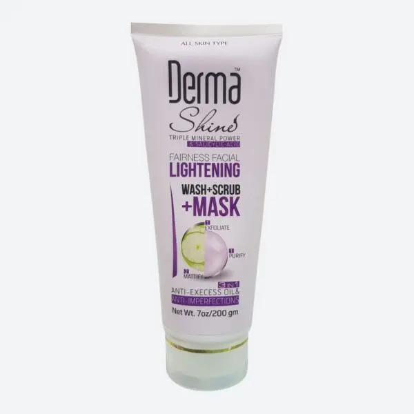 Derma Shine Lightening Face Wash Scrub & Mask (200gm)