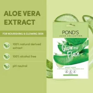 Ponds Glow in a Flash Aloe Vera Extract Face Mask Sheet