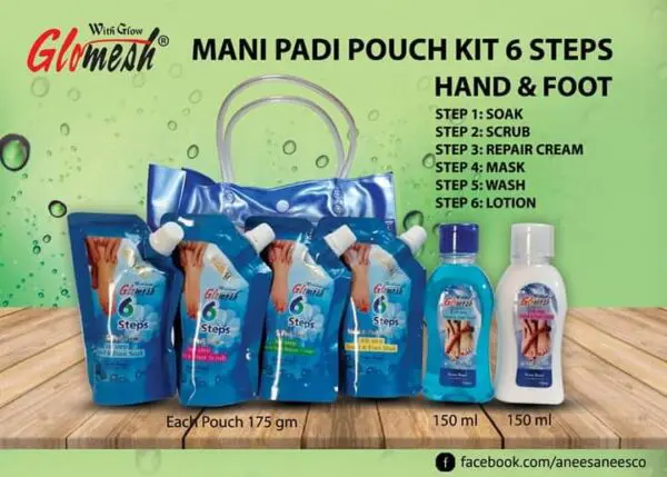 Anees Anees Glomesh Mani Pedi Pouch Kit 6 Steps 6in1