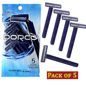 Pack of 5 Dorco Disposable Razor Twin Blade