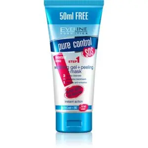 Eveline Pure Control SOS Face Washing Gel & Peeling Mask 3in1 (150ml)