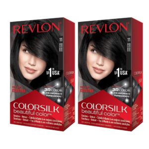 Revlon Colorsilk 11 Soft Black Hair Color (Combo Pack)