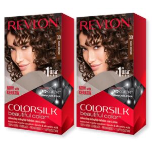 Revlon Colorsilk 30 Dark Brown Hair Color (Combo Pack)