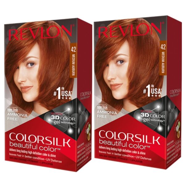 Revlon Colorsilk 42 Medium Auburn Hair Color (Combo Pack)