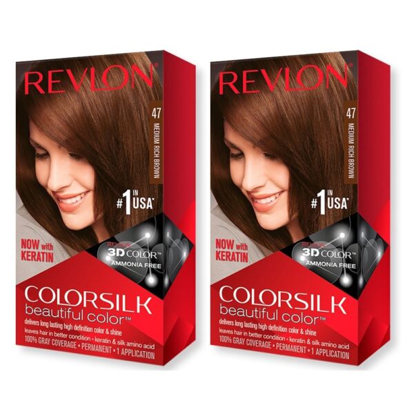 Revlon Colorsilk 47 Medium Rich Brown (Combo Pack)